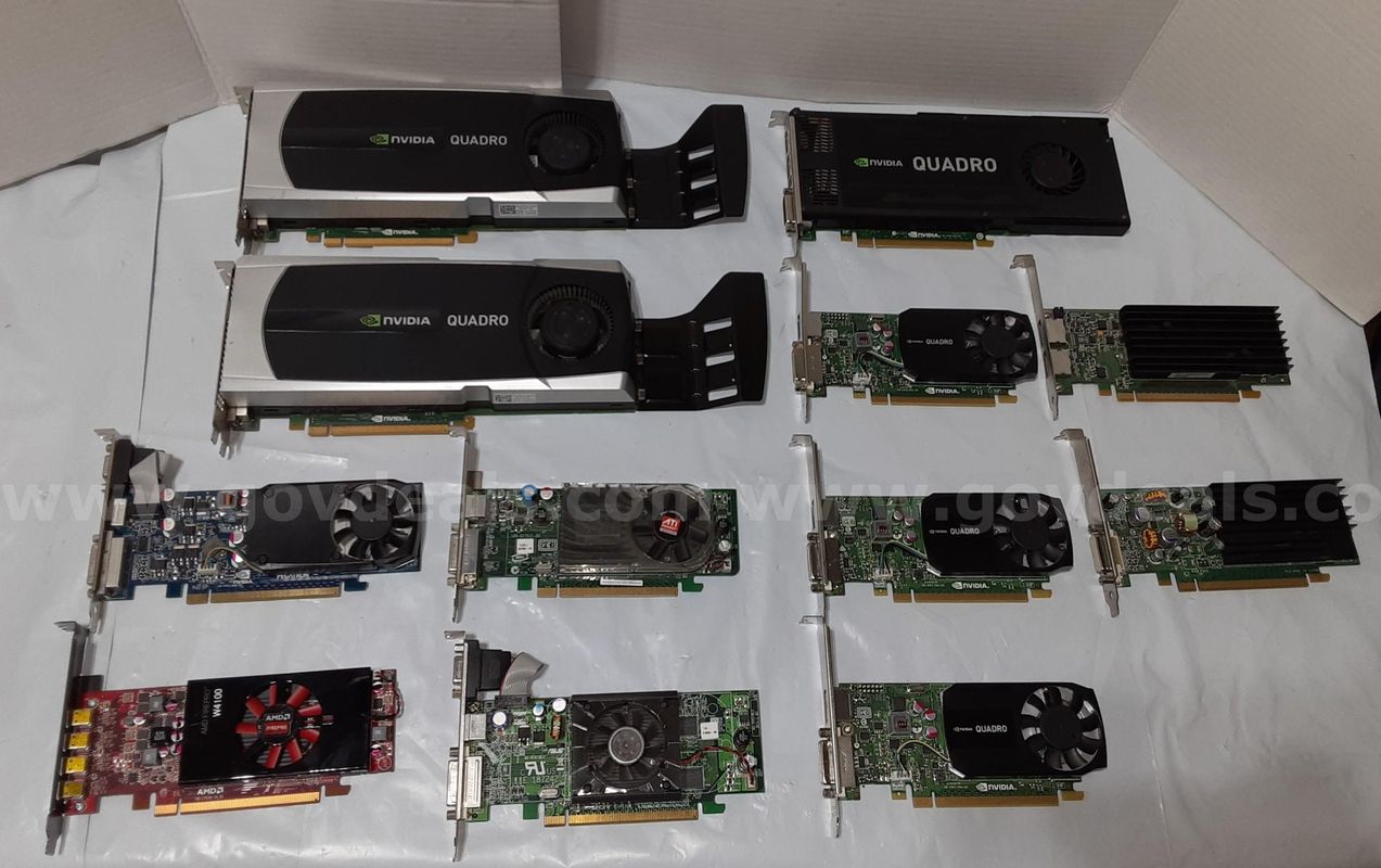 Lot of 12 - Various Video Graphics Card NVIDIA