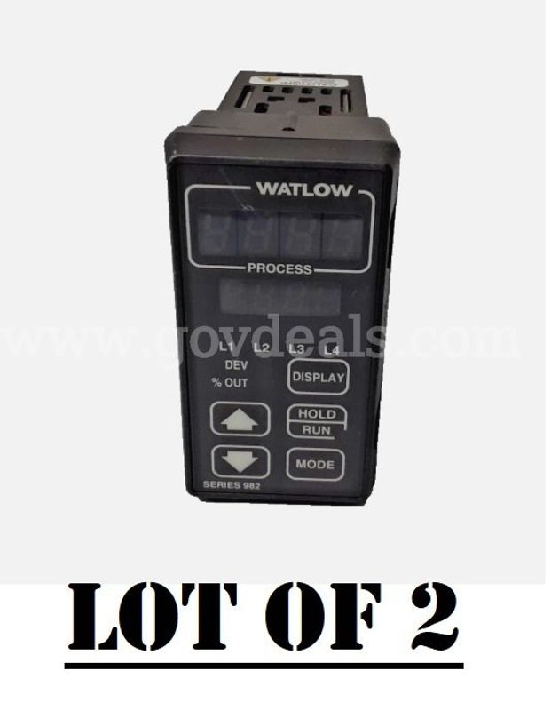 Lot of 2 - Watlow 982C-20KE-JRRR 1/8 DIN Digital Temperature Process Controller