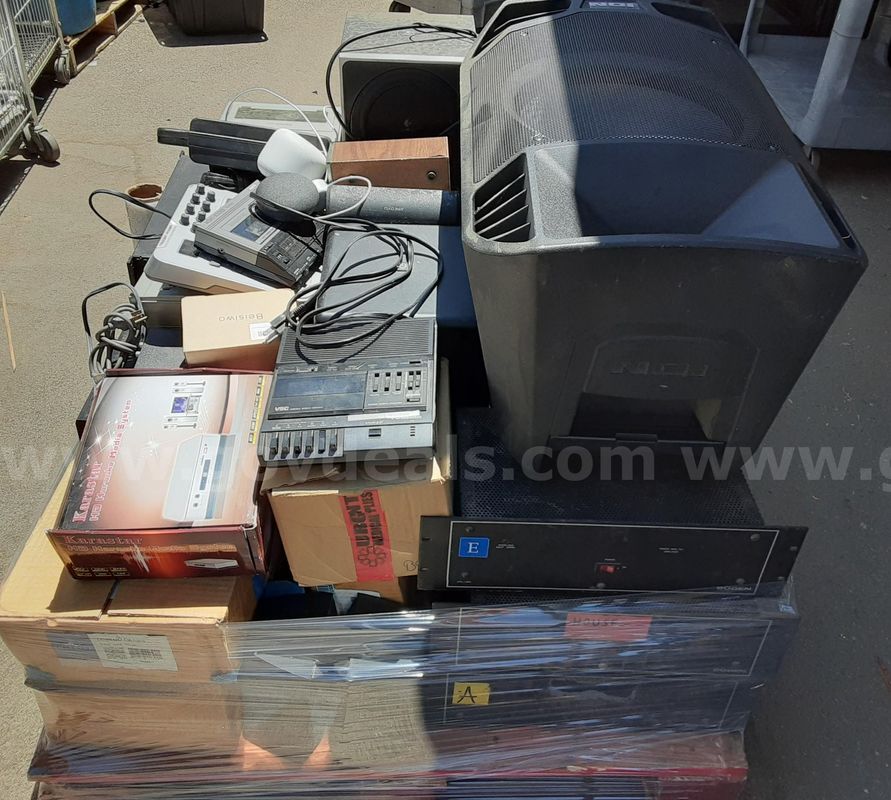 Lot of 59 - Audio & Video Equipment Bose / Yamaha / Sony / Clarion / Bogen / Panasonic / QSC / Stewart / Etc.