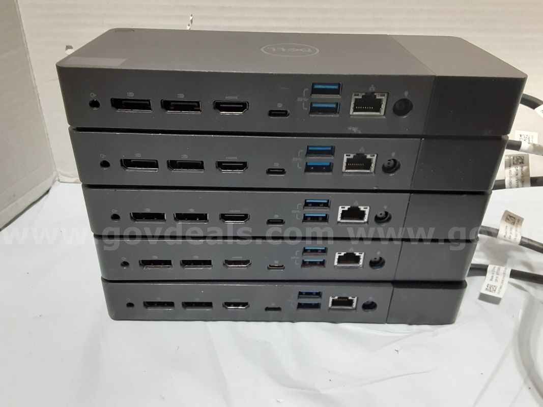 Lot of 5 - Dell WD19 Thunderbolt USB-C Laptop Docking Station Y13HM Dock
