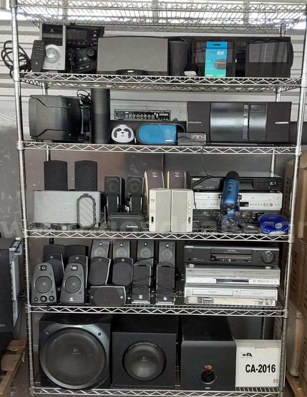 Lot of 61 - Audio & Video Equipment Bose / Sony / JVC / Panasonic / Klipsch / Etc.