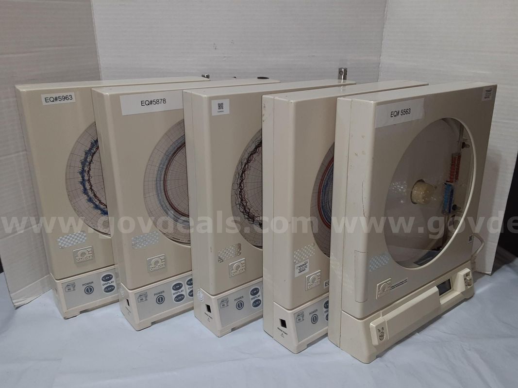 Lot of 5 - Omega CTXL-TRH-W Circular Temperature & Humidity Chart Recorder