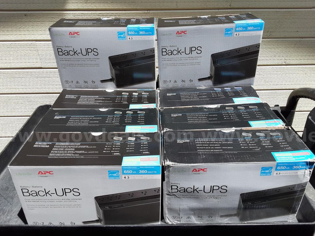 Lot of 10 - APC BVN650M1 Back-UPS 650VA/360W Battery Backup & Surge Protector UPS