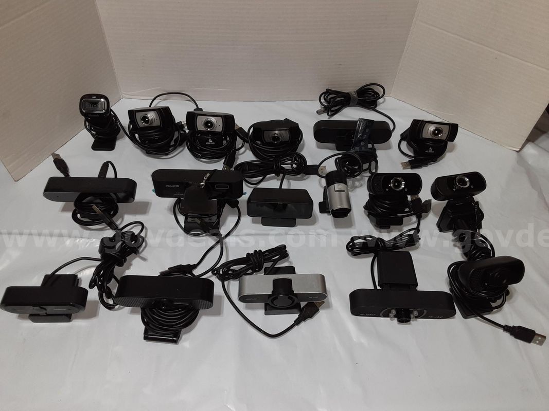 Lot of 17 - Computer Webcam Camera 1080p / 720p / Etc. Microsoft / Lenovo / Etc.