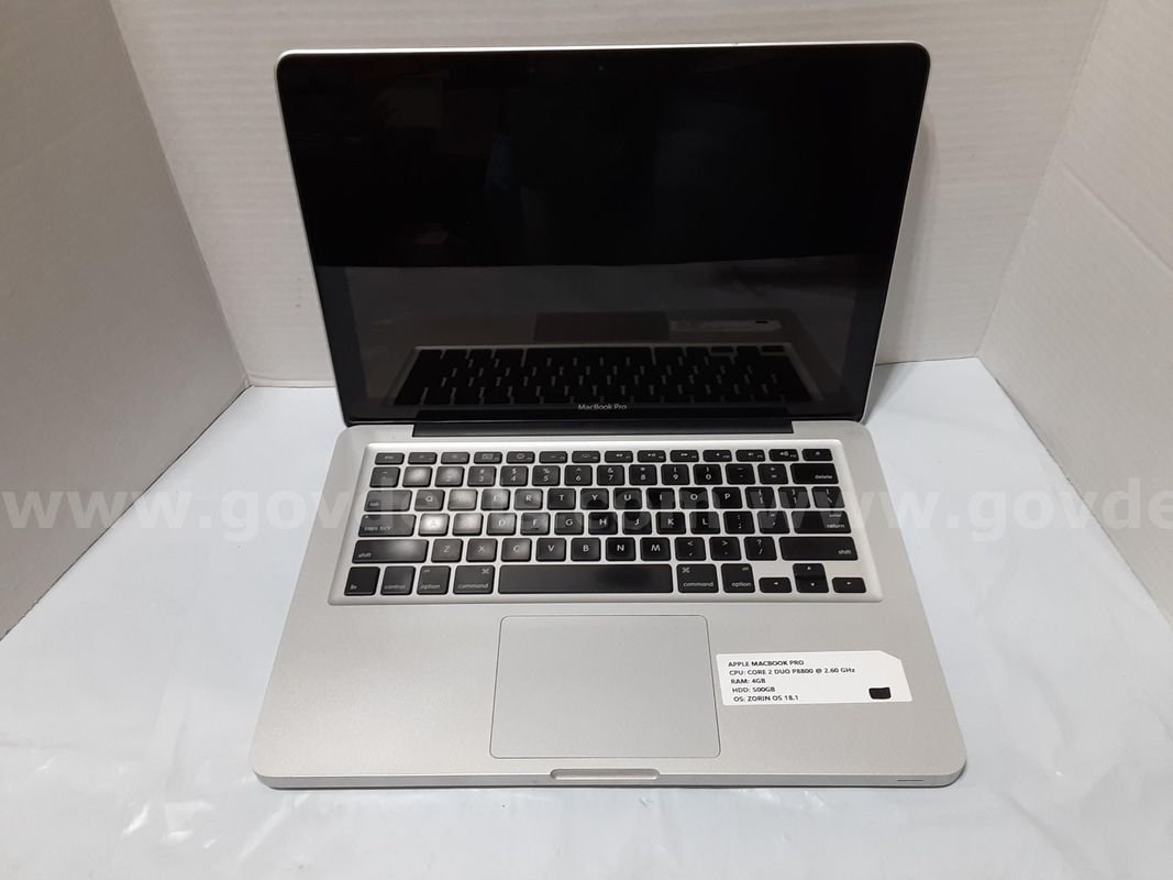 Apple MacBook Pro A1278 Laptop Intel Core 2 Duo P8800 2.60GHz 4GB RAM 500GB HDD ZORIN OS
