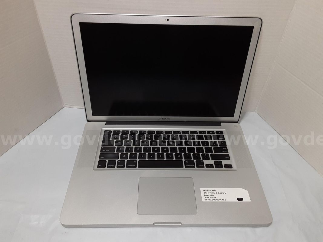 Apple MacBook Pro A1286 Laptop Intel Core i7-620M 2.66GHz 4GB RAM 500 HDD MAC OS