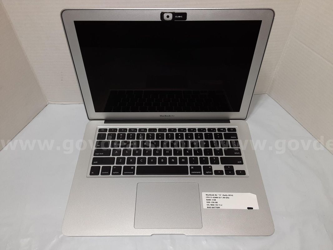 Apple MacBook Air A1466 Laptop 13" Intel Core i5-4260U 1.40GHz 4GB RAM 250GB SSD MAC OS