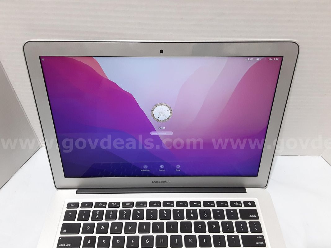 Apple MacBook Air A1466 Laptop 13" Intel Core i5-5250U 1.6GHz 8GB RAM 250GB SSD Monterey