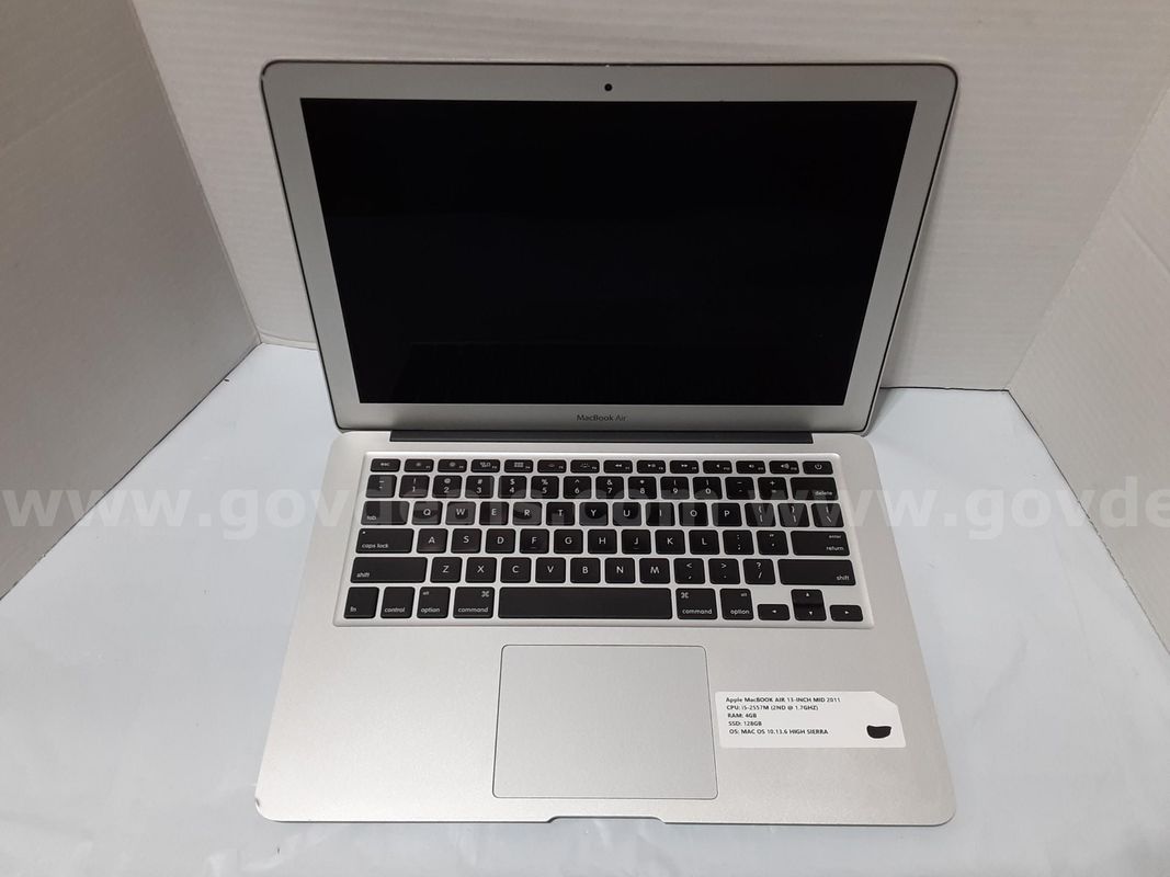 Apple MacBook Air A1369 Laptop 13" Intel Core i5-2557M 1.7GHz 4GB RAM 128GB SSD High Sierra