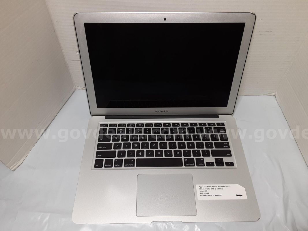 Apple MacBook Air A1466 Laptop 13" Intel Core i5-3427U 1.8GHz 4GB RAM 128GB SSD MAC OS MOJAVE