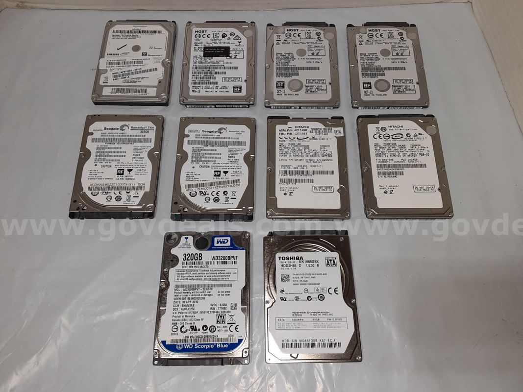Lot of 10 - Laptop Hard Drive 1TB / 500GB / etc. - Western Digital / Samsung / Seagate / etc. - 2.5in Hard Disk HDD