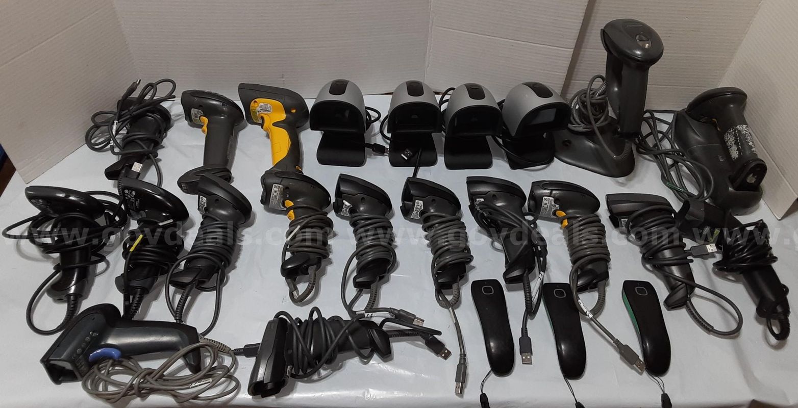 Lot of 24 - Symbol / Motorola / Honeywell / Datalogic - Handheld, Desktop, Barcode, Presentation and 2D Scanner