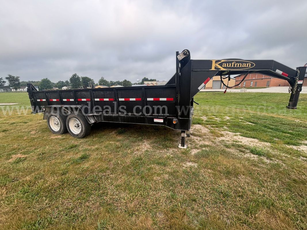 2021 FXSLP-8K-16D KAUFMAN 16' TANDEM AXLE DUMP Gooseneck TRAILER