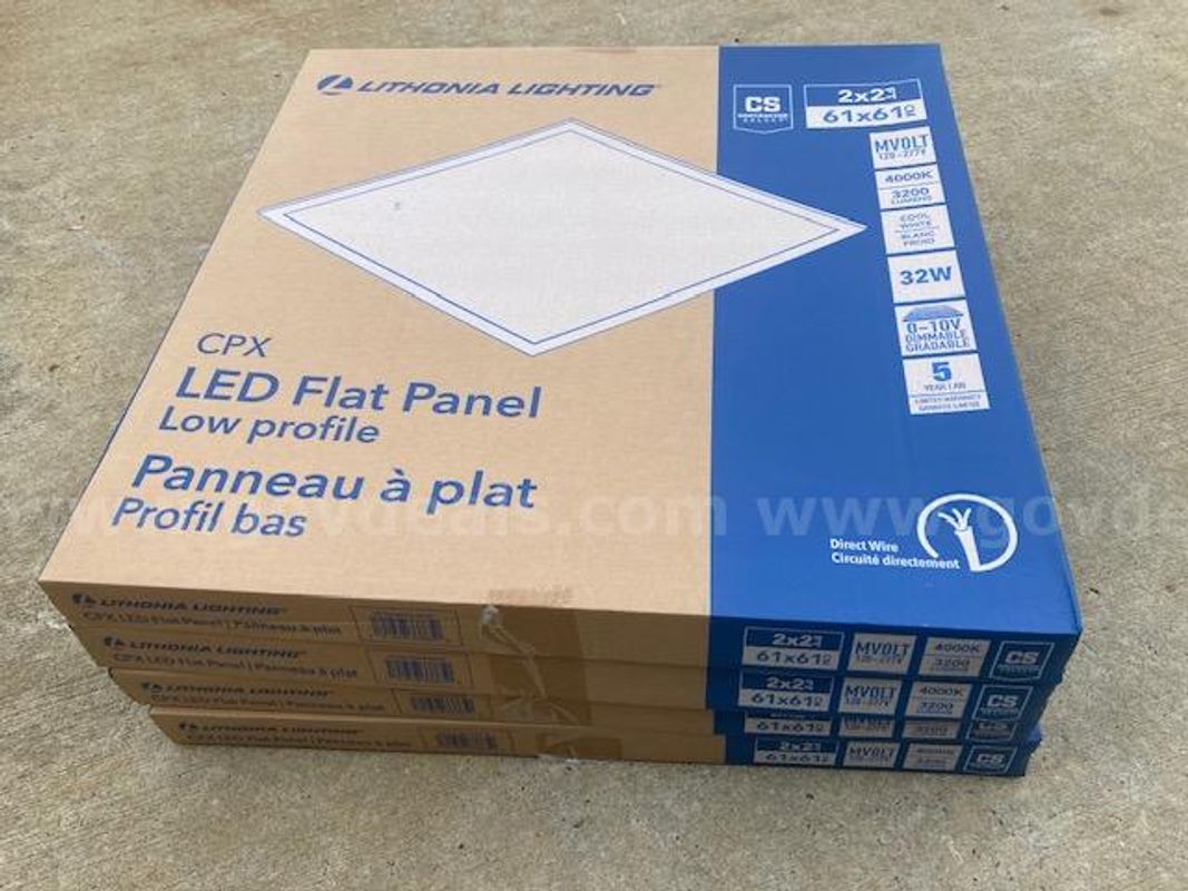 4 Pcs NEW Lithonia Lighting Contractor Select CPX 2 ft. x 2 ft. Adjustable Lumens Integrated LED