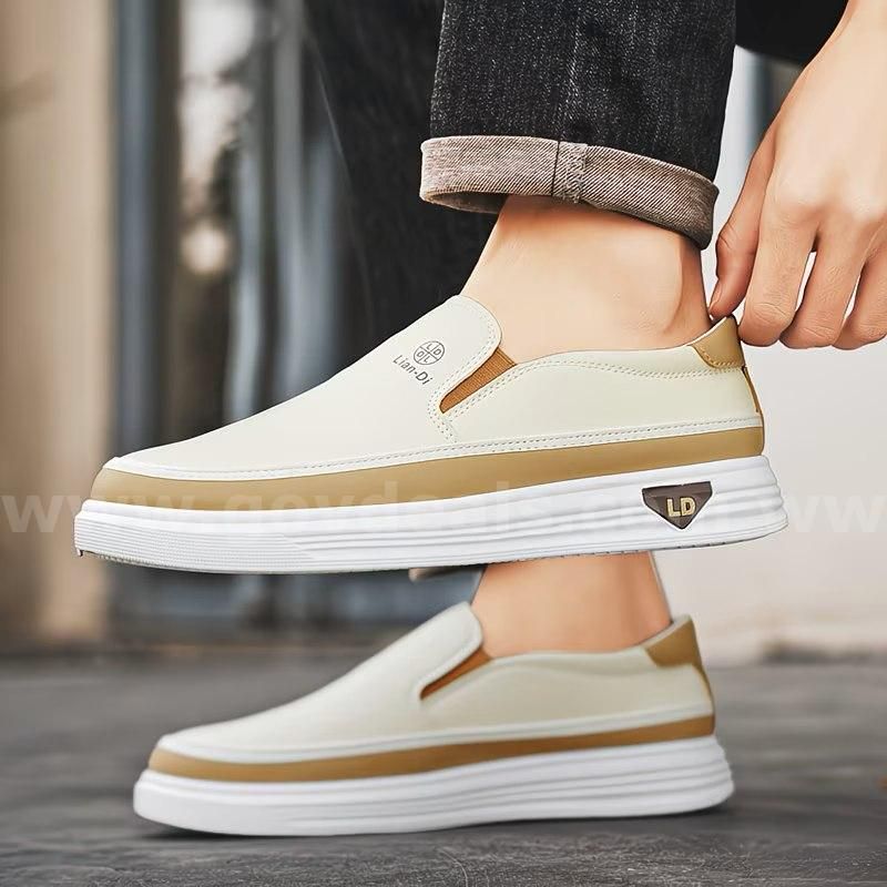 Lian-Di TOLYPACH Mens Slip On Loafers Casual Sneakers White Black Tan Platform