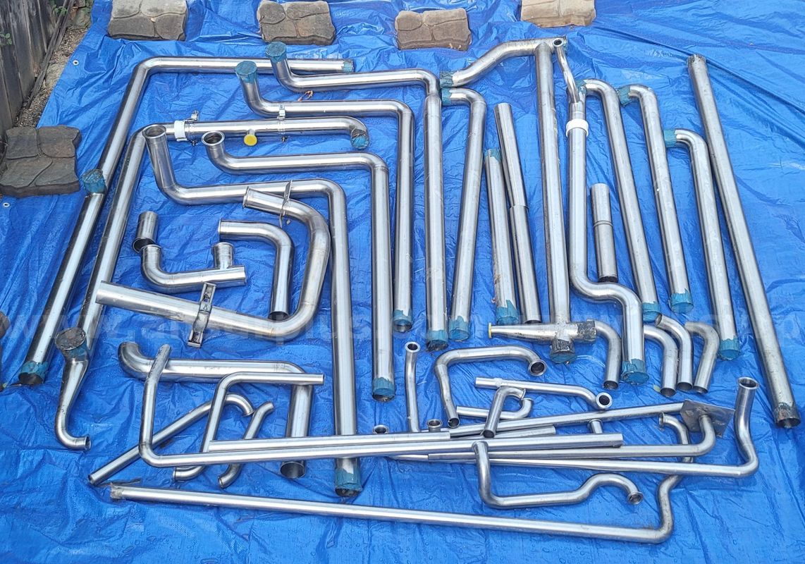 LOT - SANITARY 304 TRI-CLAMP STAINLESS PIPING - 3" & 2" & 1.5"