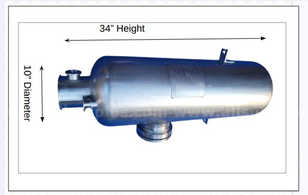 Stainless High Heat High Pressure Vessel Cylinder + View-port & Tri-Clamp Ports