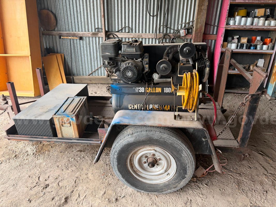 Gas Powered Air Compressor on trailer