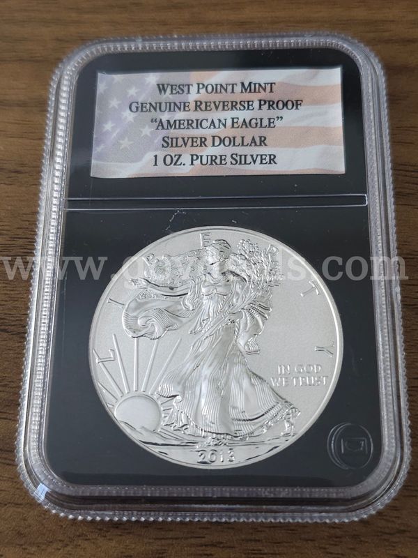 West Point Mint Genuine Reverse Proof American Eagle Silver Dollar 1 oz Pure Silver Outstanding Coin