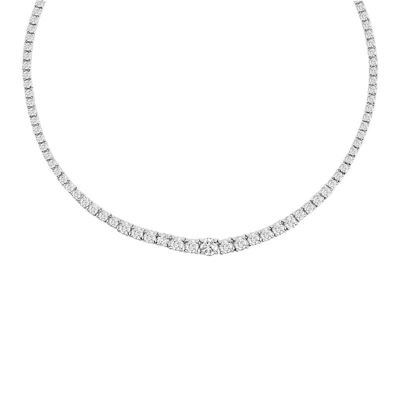 Outstanding 14K Gold Graduated 8.5 CT Natural Diamond Designer Necklace, Gorgeous Item App $39,580