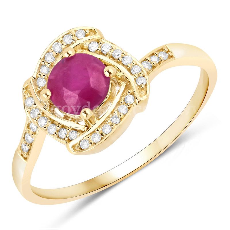 14K Yellow Gold Ladies Designer Natural Ruby & Natural Diamond Ring Appraised at $2510.00