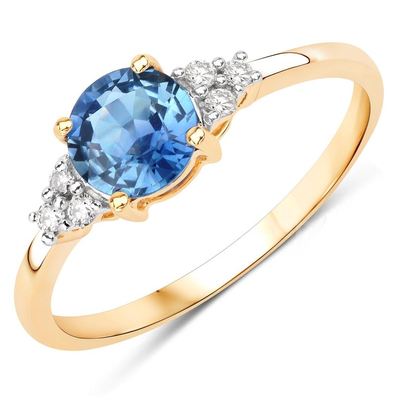 14K Yellow Gold Ladies Designer Natural Saphire & Natural Diamond Ring Appraised at $4095.00
