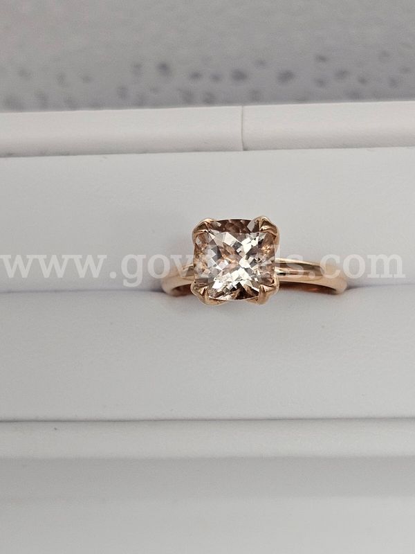 14K Rose Gold Custom Made Lady's Morganite Ring Size 6.5 App $2310