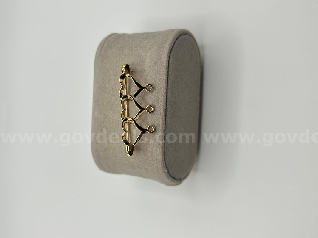 Beautiful Multi-Heart Brooch, Real 24K Gold Filled.