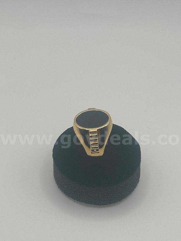 Men’s Onyx Ring Size 10.5. 24k Real Gold Plated.