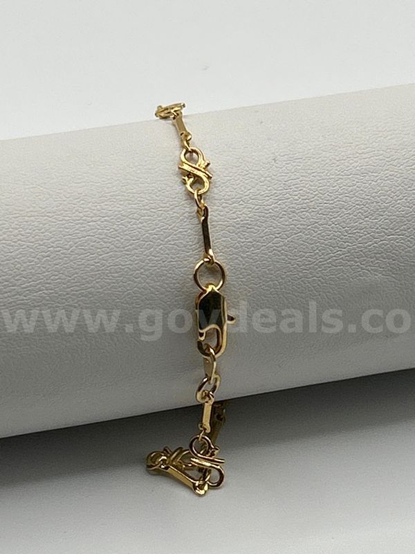 7” Bracelet. 24K Real Gold Plated,