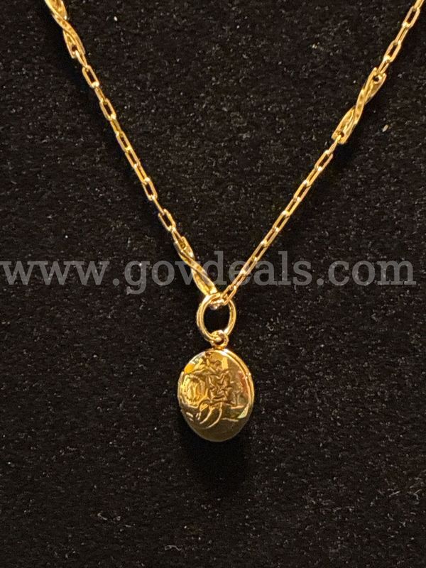 22” Necklace & Locket Set. real 24K Real Gold Filled.