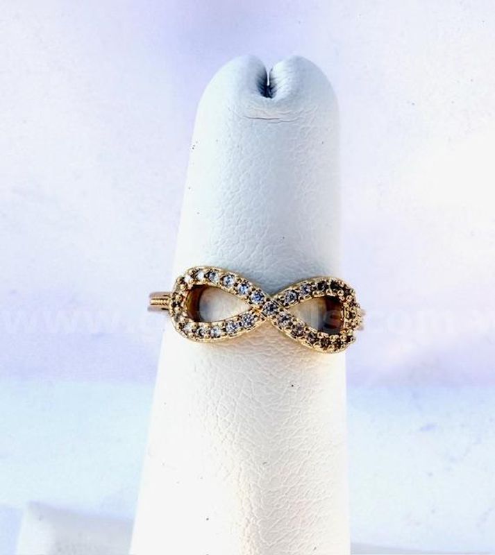 Gorgeous, Real 24k Gold Filled, Size 4, Ladies, CZ Infinity Ring