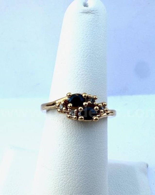 Ladies, Real 24k Gold Filled, Size 6, CZ Sapphire Birthstone Ring