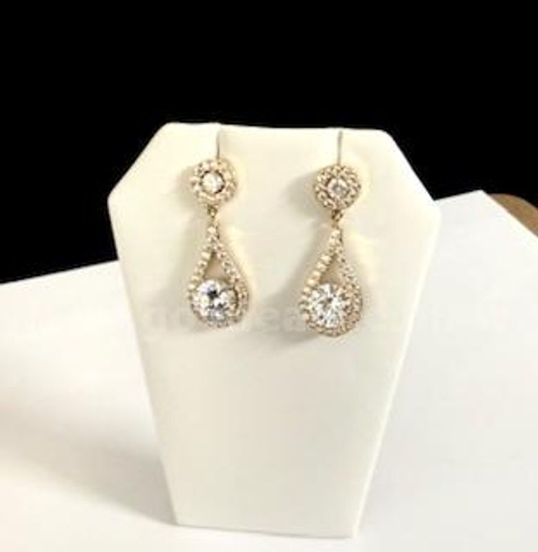 Stunning, CZ Brilliant, Dangling Earrings, W/Brilliant CZ Accents, Real 24k Gold Filled
