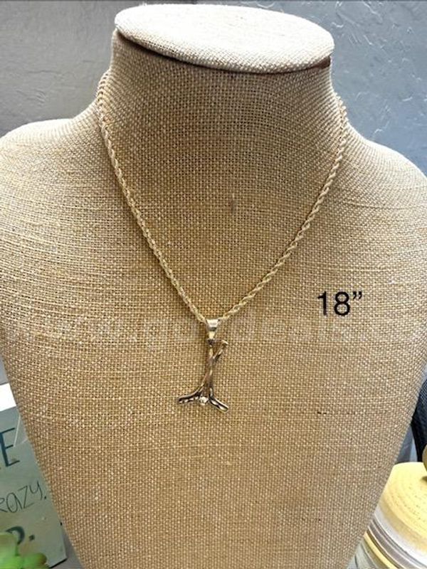 4MM, Diamond Cut Rope Necklace, W/18" Chain, & Diamond Cut Hockey Stick Pendant, Real 24k Gold Plated