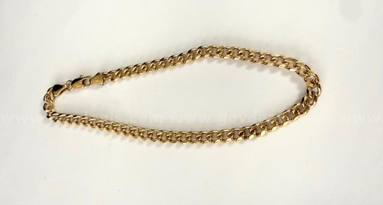 Beautiful, Ladies, 10 Inch, Cuban Link Ankle Bracelet, Real 24k Gold Plated
