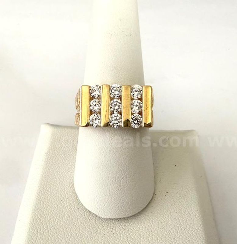 Beautiful, Men’s, Size 8 1/2, CZ Nugget Ring, Real 24k Gold Filled