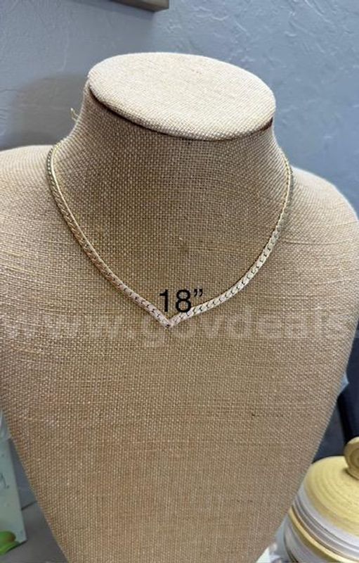 Beautiful, 18" V Flex Chain Necklace, Real 24k Gold Filled
