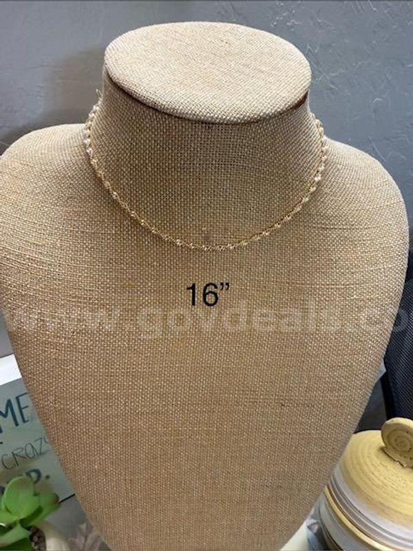 Beautiful, 16", Twisted Rope, Diamond Cut Chain, Real 24k Gold Plated