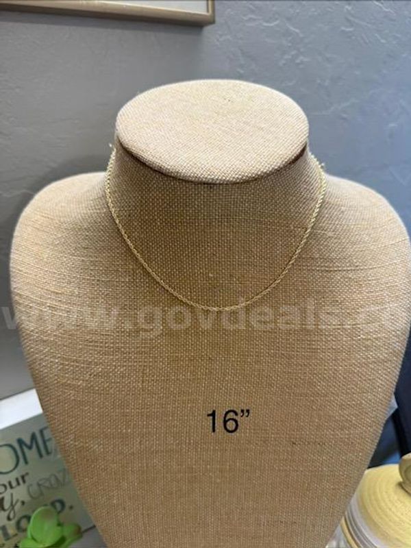 Beautiful, 1MM, 16", Rope Chain, Real 24k Gold Plated