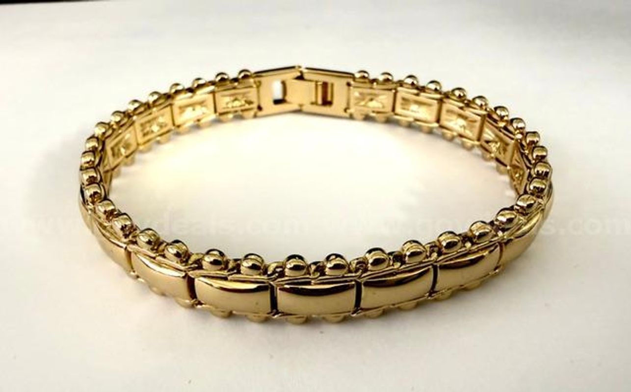 Beautiful, Ladies, 24k Gold, 7 Inch ID Link Bracelet
