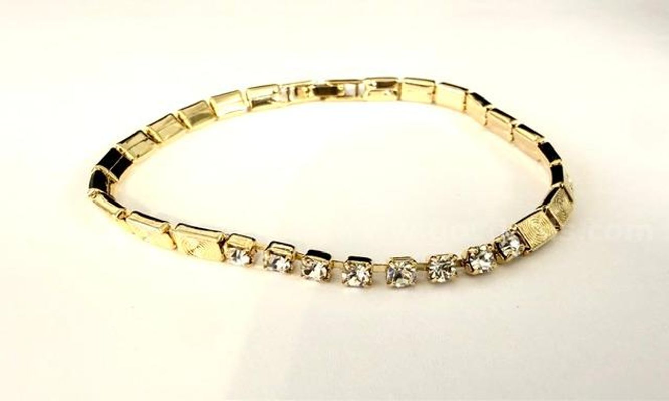 Gorgeous, Ladies, 7 Inch, CZ Tennis Bracelet, Real 24k Gold Plated