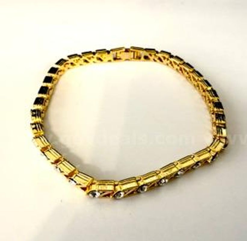 Ladies, Beautiful, 7 Inch, CZ Tennis Bracelet, Real 24k Gold Filled
