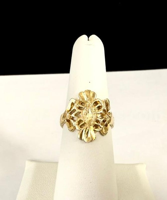 Beautiful, Size 7, Filigree, Ladies Ring, 24k Real Gold Plated