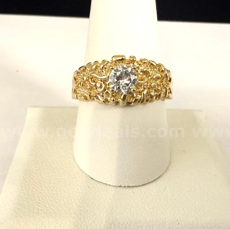 Gorgeous, One Carat, Real 24k Gold Plated, Brilliant CZ, Men’s Nugget Ring