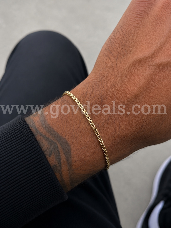 7”, Snake Rope Bracelet. 24K Real Gold Filled.
