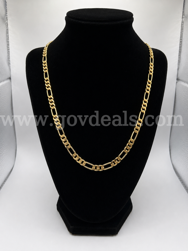 Beautiful, 24 Inch, The Classic Figaro Necklace. 24k Real Gold Plated.