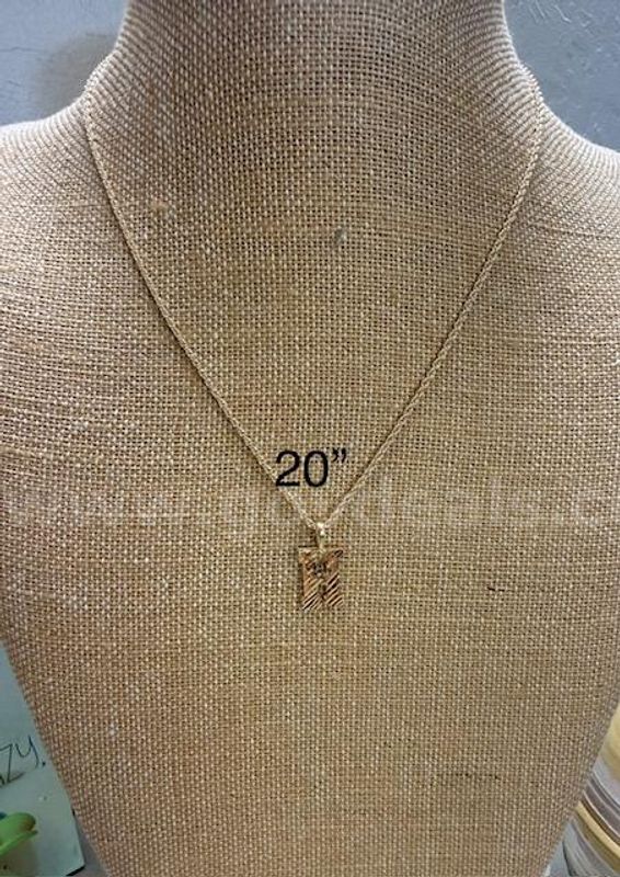 1MM, 20 Inch, Rope Chain Necklace W/"H" Initial Pendant, Real 24k Gold Filled