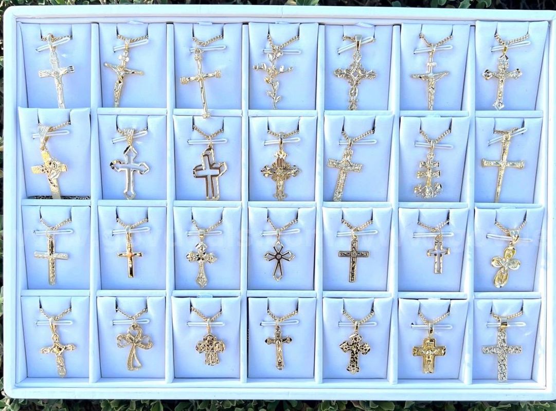 28 SETS!! 24K Gold, Cross & Necklace Set W/Box, FREE SHIPPING W/ BUY IT NOW!!