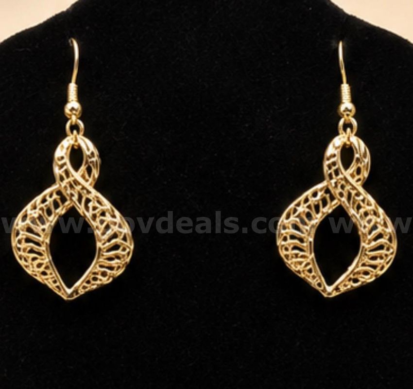 Large Filigree Earrings. 24K Real Gold Filled.